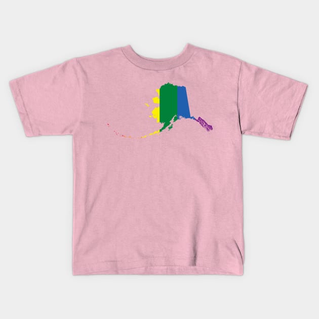 Alaska state LGBT Pride (with islands) Kids T-Shirt by FiftyStatesOfGay